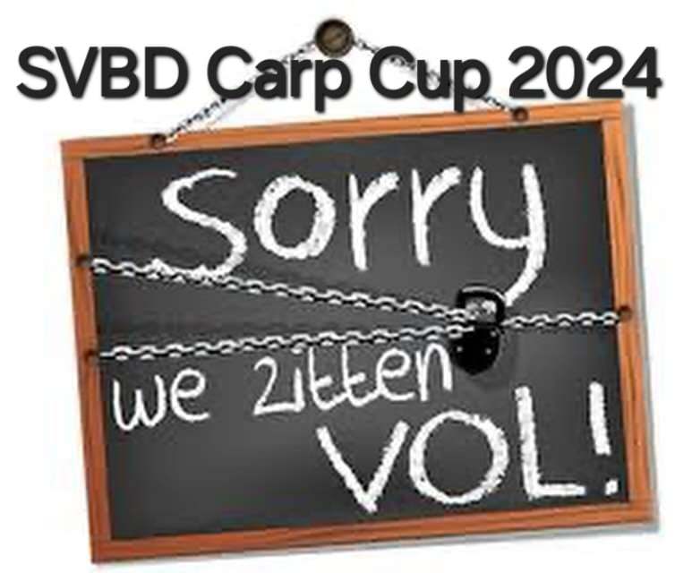 Kan een afbeelding zijn van de tekst 'SVBD Carp Cиp 2024 sorry we zitten VOL!'